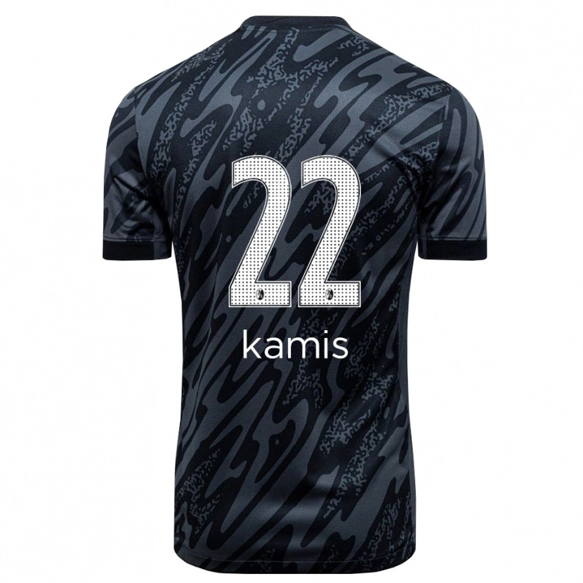 Danxen Niño Camiseta Marcel Kamis #22 Negro Blanco Portero Equipación 2025/26 La Camisa