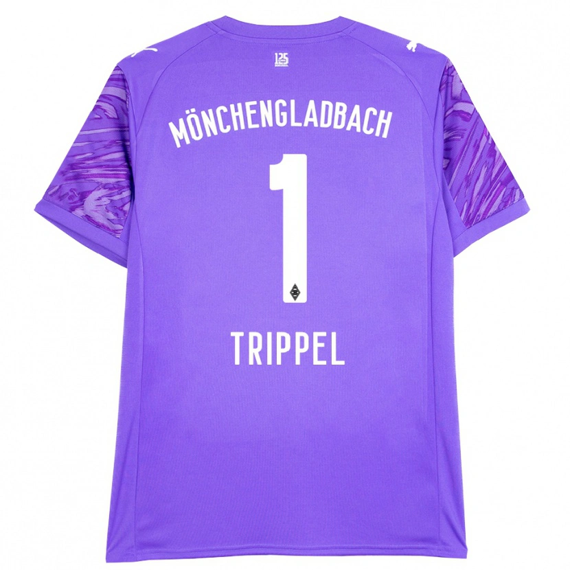 Danxen Niño Camiseta Marcello Trippel #1 Lila Blanco Portero Equipación 2025/26 La Camisa