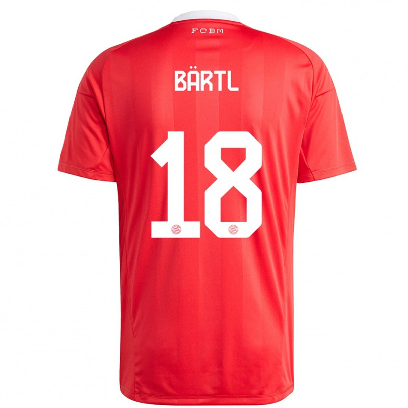 Danxen Niño Camiseta Jannis Bärtl #18 Blanco Rojo Portero Equipación 2025/26 La Camisa