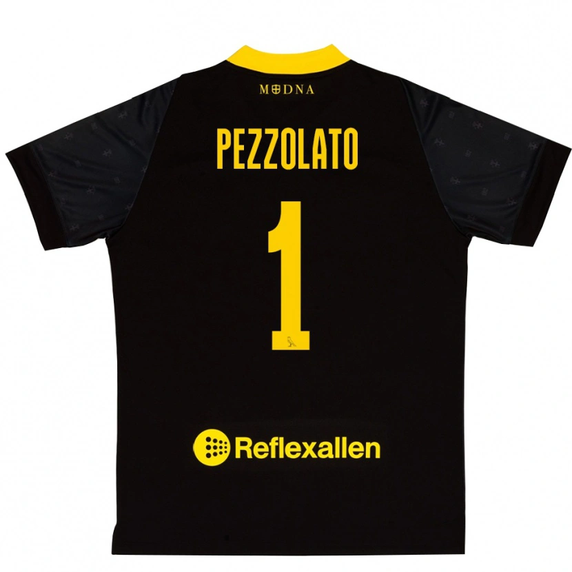 Danxen Niño Camiseta Michele Pezzolato #1 Amarillo Negro Portero Equipación 2025/26 La Camisa