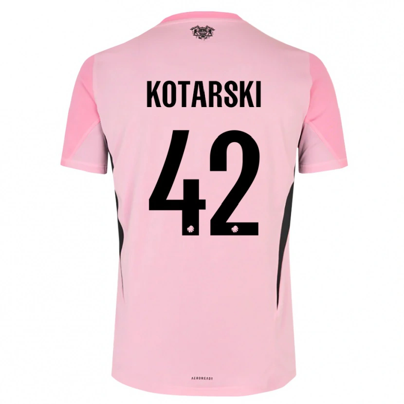 Danxen Niño Camiseta Dominik Kotarski #42 Negro Rosa Portero Equipación 2025/26 La Camisa