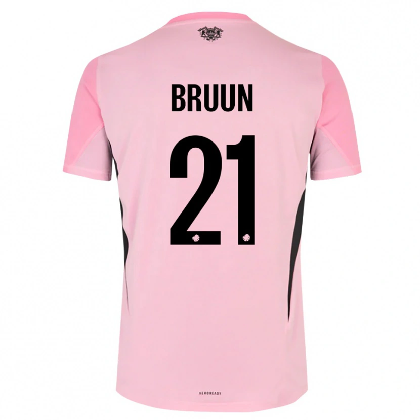Danxen Niño Camiseta Alfred Bruun #21 Negro Rosa Portero Equipación 2025/26 La Camisa