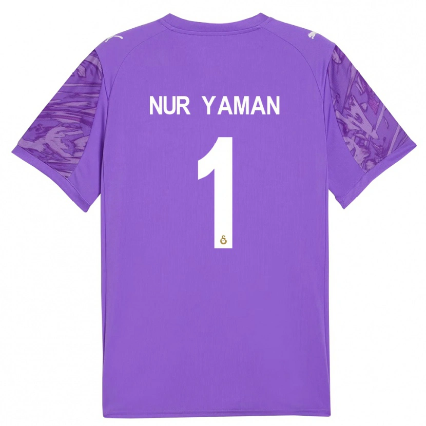 Danxen Niño Camiseta Gamze Nur Yaman #1 Blanco Morado Portero Equipación 2025/26 La Camisa