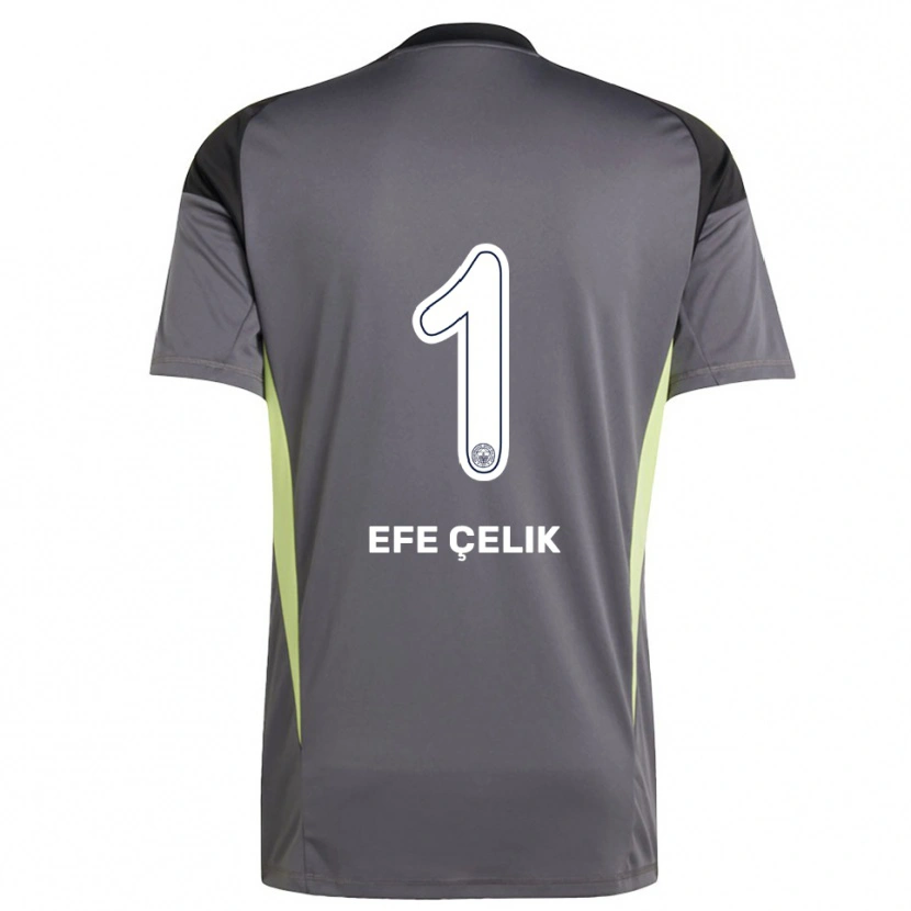 Danxen Niño Camiseta Mehmet Efe Çelik #1 Gris Tenue Negro Portero Equipación 2025/26 La Camisa