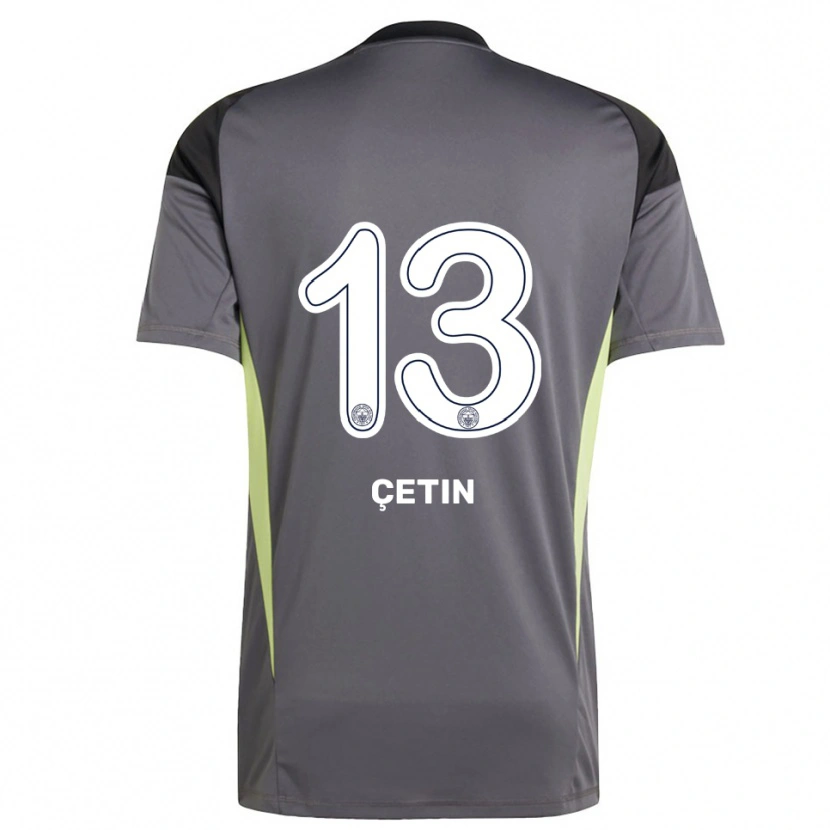 Danxen Niño Camiseta Tarık Çetin #13 Gris Tenue Negro Portero Equipación 2025/26 La Camisa