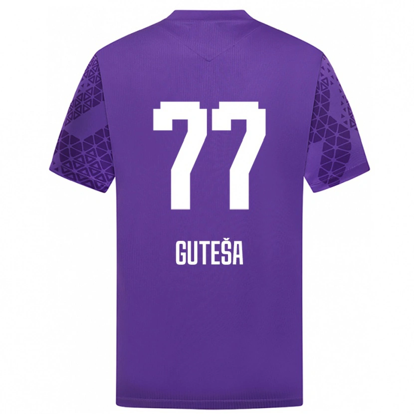 Danxen Niño Camiseta Ivan Guteša #77 Blanco Índigo Portero Equipación 2025/26 La Camisa