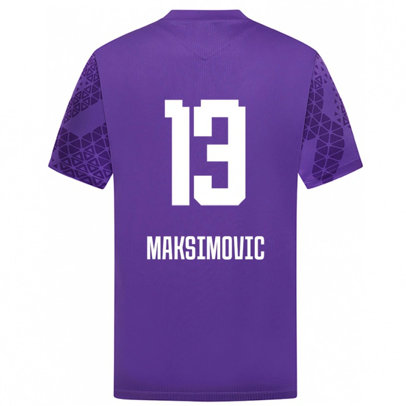 Danxen Niño Camiseta Filip Maksimovic #13 Blanco Índigo Portero Equipación 2025/26 La Camisa