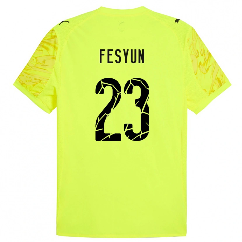Danxen Niño Camiseta Kiril Fesyun #23 Verde Amarillo Portero Equipación 2025/26 La Camisa