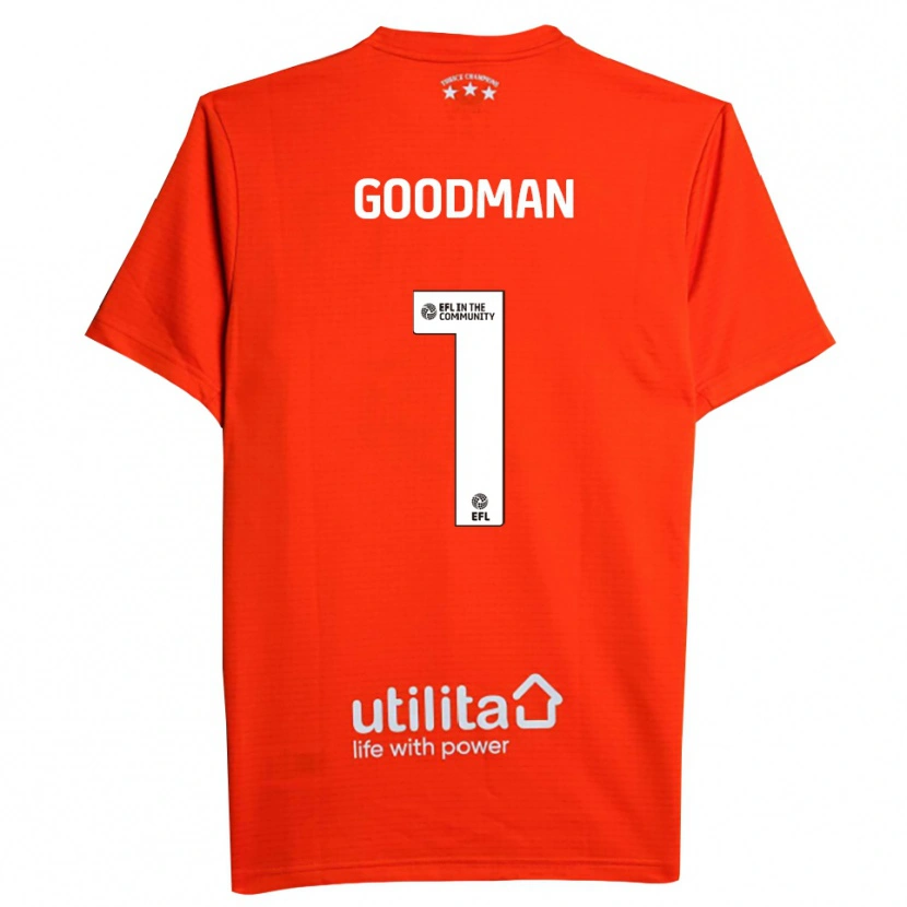 Danxen Hombre Camiseta Owen Goodman #1 Blanco Rojo Portero Equipación 2025/26 La Camisa