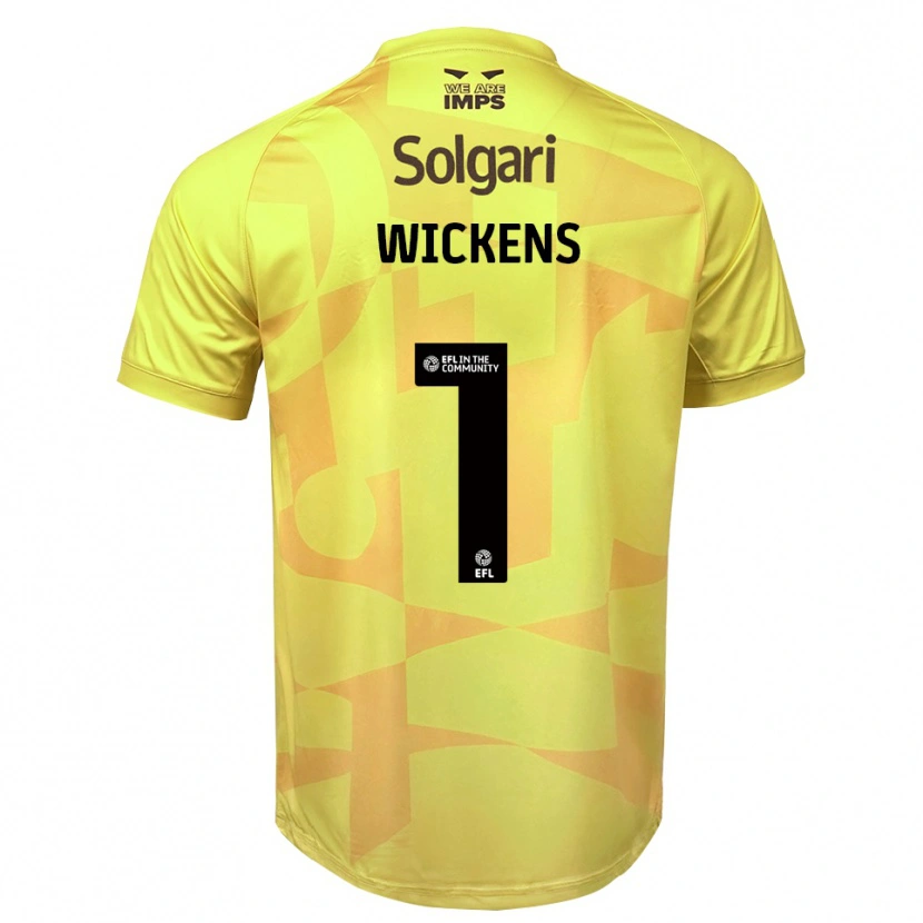 Danxen Hombre Camiseta George Wickens #1 Negro Amarillo Portero Equipación 2025/26 La Camisa
