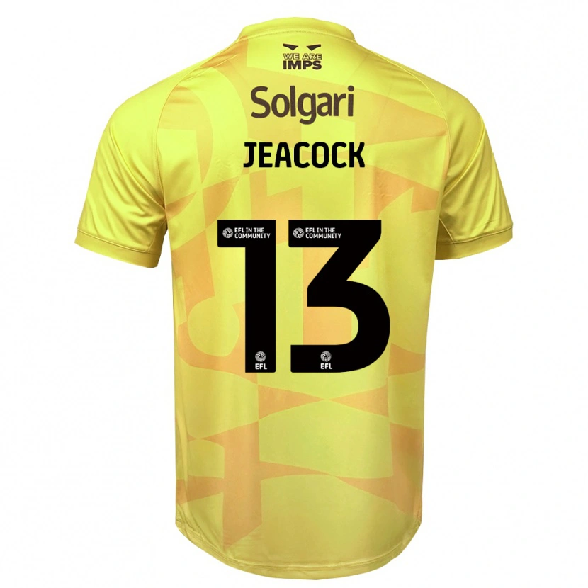 Danxen Hombre Camiseta Zach Jeacock #13 Negro Amarillo Portero Equipación 2025/26 La Camisa