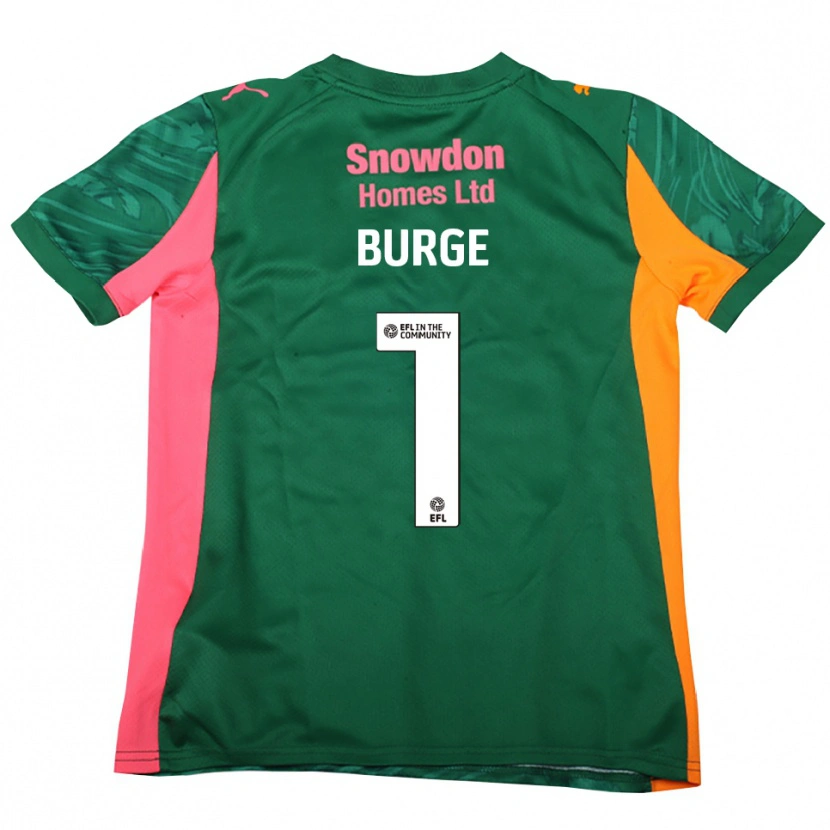 Danxen Hombre Camiseta Lee Burge #1 Verde Rosa Oscuro Portero Equipación 2025/26 La Camisa
