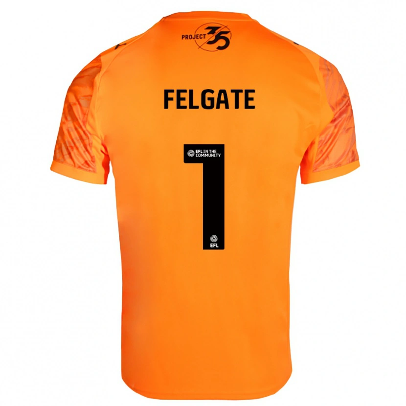 Danxen Hombre Camiseta Lily Felgate #1 Negro Naranja Portero Equipación 2025/26 La Camisa