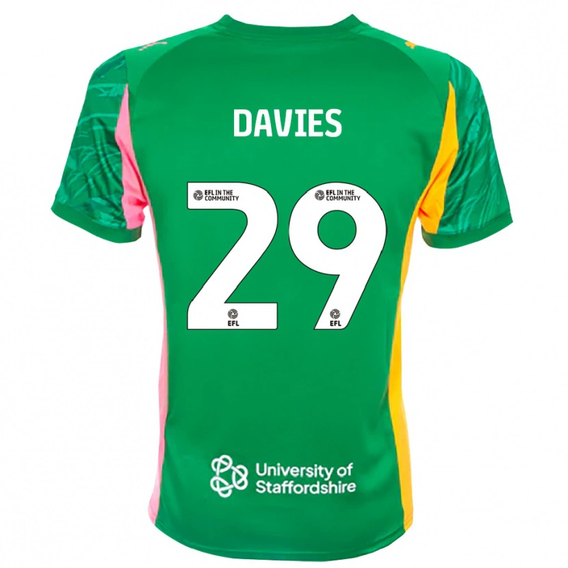 Danxen Hombre Camiseta Arron Davies #29 Verde Rosa Naranja Portero Equipación 2025/26 La Camisa