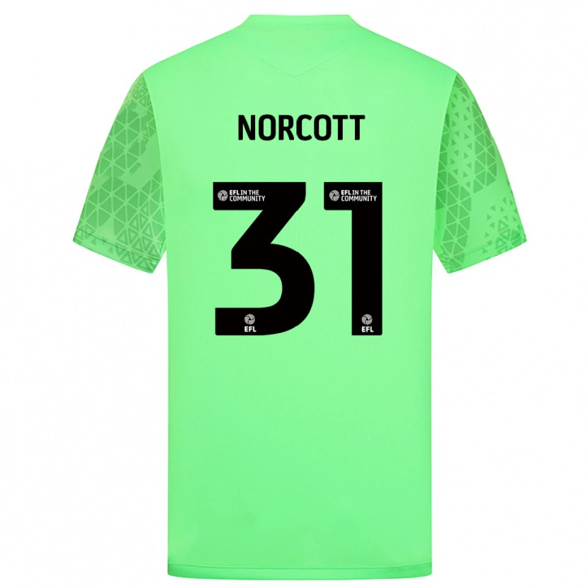 Danxen Hombre Camiseta Tom Norcott #31 Verde Claro Portero Equipación 2025/26 La Camisa