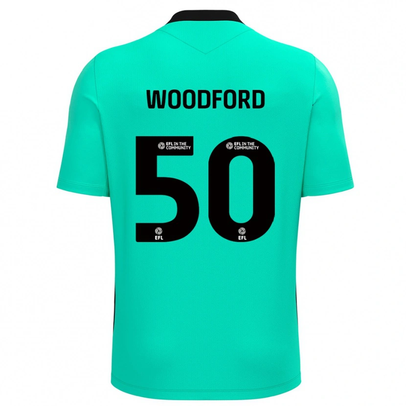 Danxen Hombre Camiseta Max Woodford #50 Turquesa Portero Equipación 2025/26 La Camisa