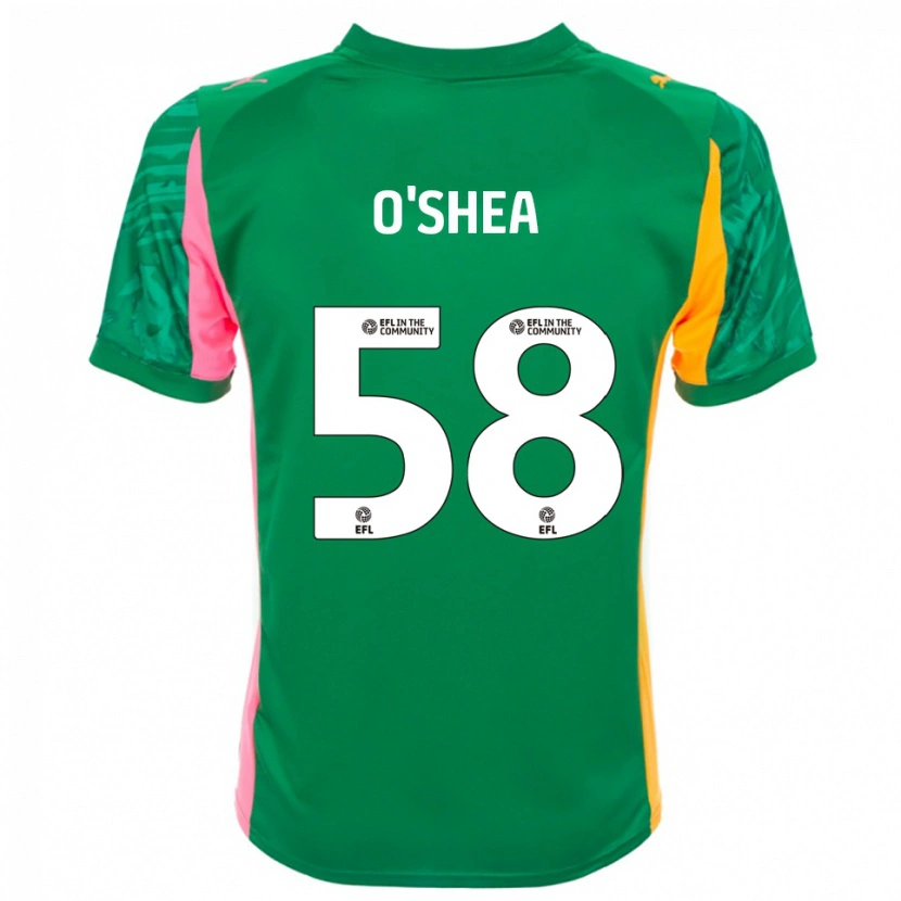 Danxen Hombre Camiseta Cian O'Shea #58 Verde Rosa Blanco Portero Equipación 2025/26 La Camisa