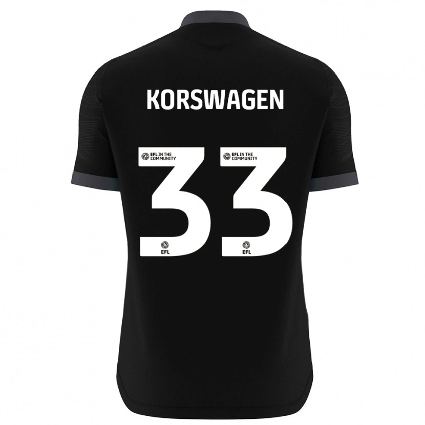 Danxen Hombre Camiseta Mattijis Korswagen #33 Blanco Negro Portero Equipación 2025/26 La Camisa