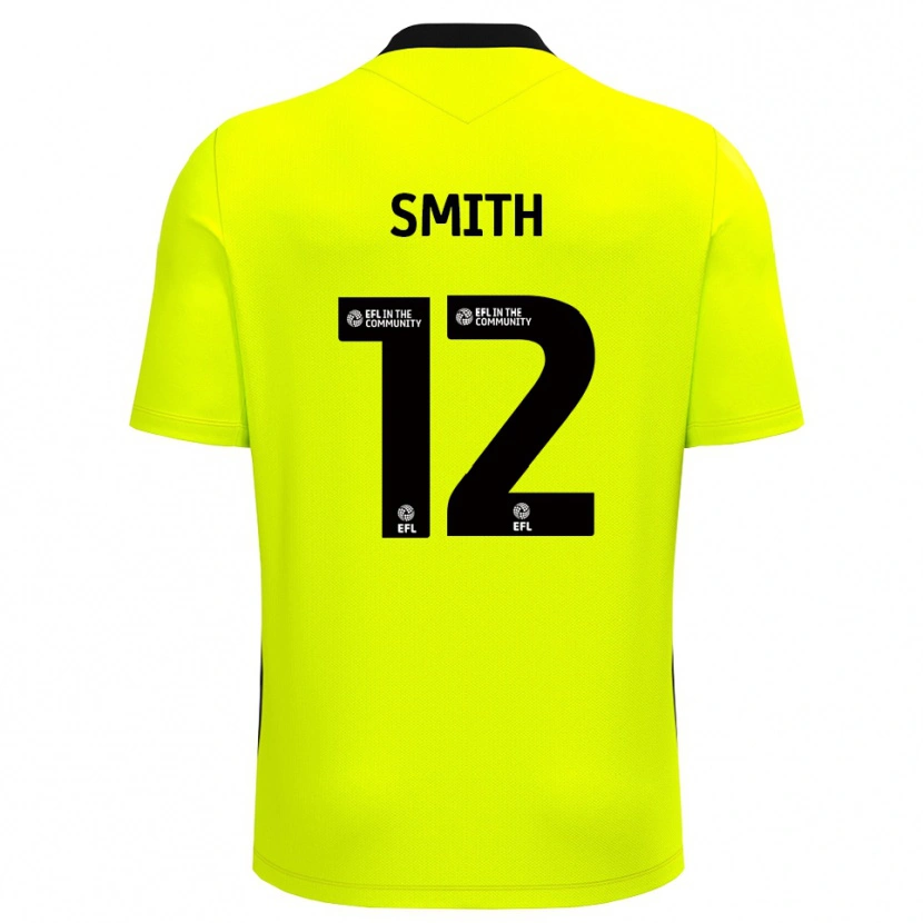 Danxen Hombre Camiseta Tom Smith #12 Negro Amarillo Portero Equipación 2025/26 La Camisa