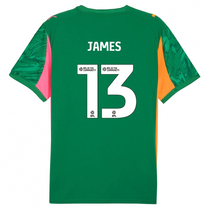Danxen Hombre Camiseta Dominic James #13 Verde Rosa Naranja Portero Equipación 2025/26 La Camisa