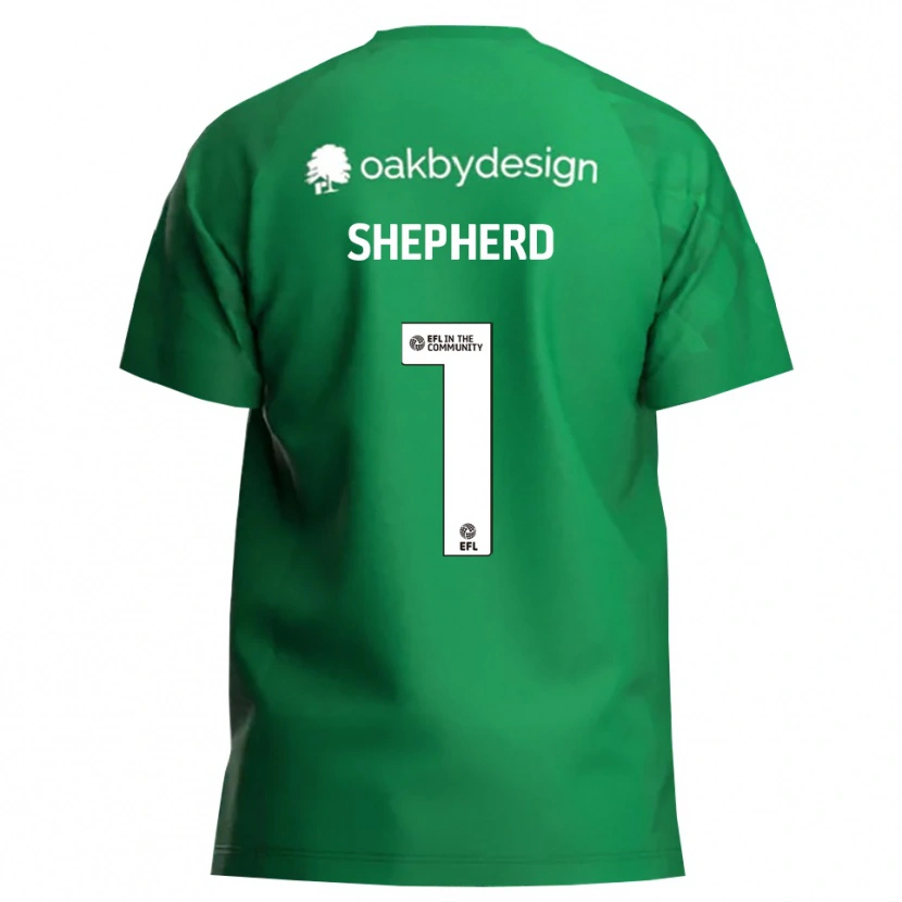 Danxen Hombre Camiseta Frankie Shepherd #1 Verde Blanco Portero Equipación 2025/26 La Camisa