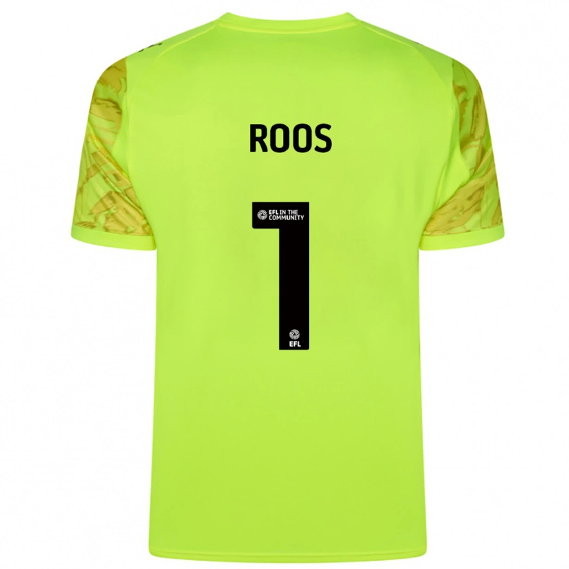 Danxen Hombre Camiseta Kelle Roos #1 Verde Fluorescente Portero Equipación 2025/26 La Camisa