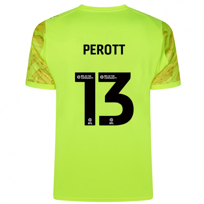 Danxen Hombre Camiseta Milai Perott #13 Verde Fluorescente Portero Equipación 2025/26 La Camisa