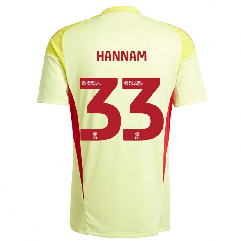 Danxen Hombre Camiseta Shawna Hannam #33 Amarillo Pálido Portero Equipación 2025/26 La Camisa