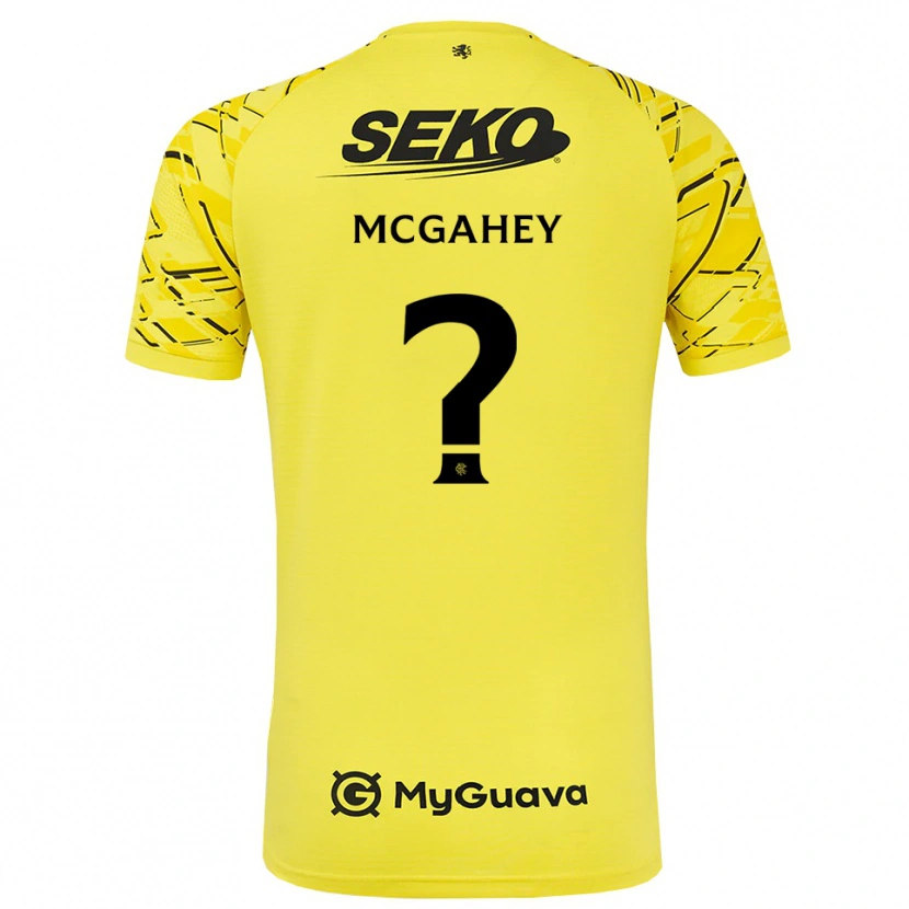 Danxen Hombre Camiseta Lewis McGahey #0 Negro Amarillo Portero Equipación 2025/26 La Camisa