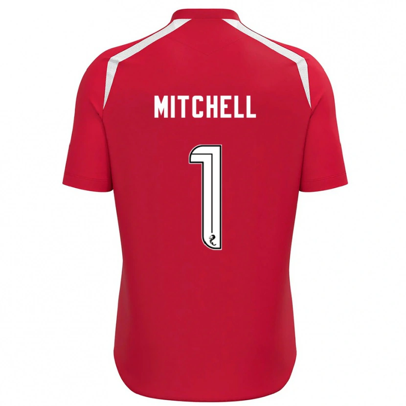 Danxen Hombre Camiseta Ellie Mitchell #1 Blanco Rojo Portero Equipación 2025/26 La Camisa