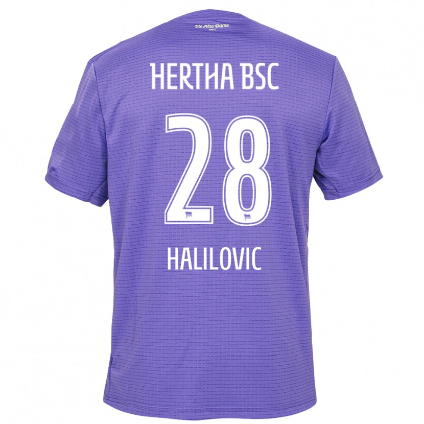 Danxen Hombre Camiseta Din Halilovic #28 Blanco Púrpura Portero Equipación 2025/26 La Camisa