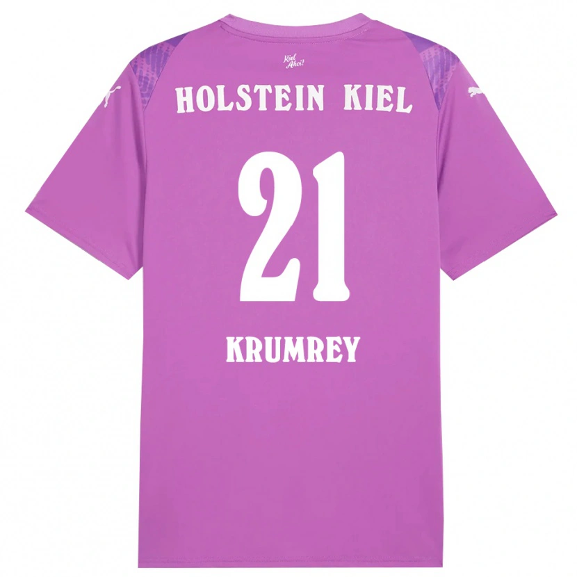 Danxen Hombre Camiseta Jonas Krumrey #21 Blanco Púrpura Portero Equipación 2025/26 La Camisa