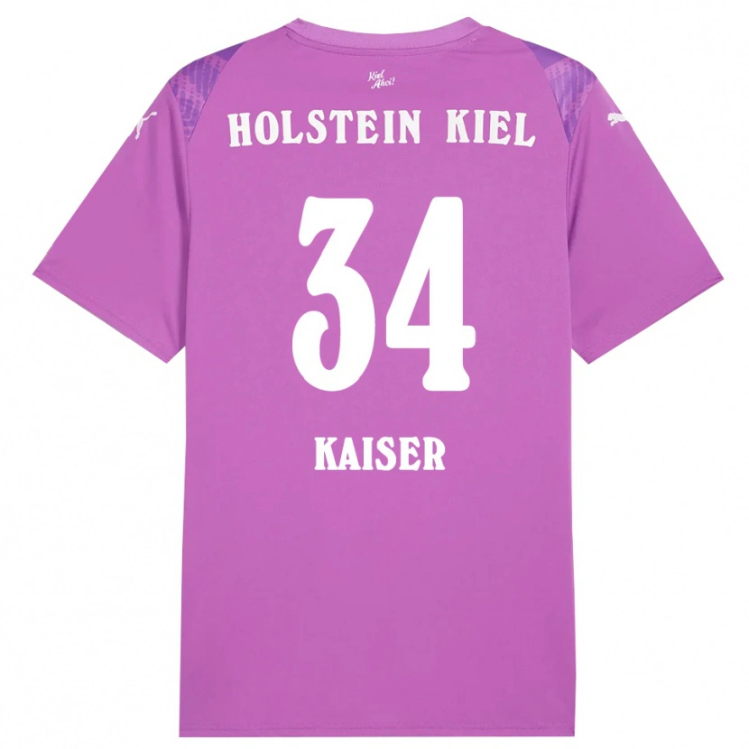 Danxen Hombre Camiseta Konstantin Kaiser #34 Blanco Púrpura Portero Equipación 2025/26 La Camisa