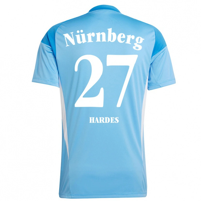 Danxen Hombre Camiseta Aaron Hardes #27 Azul Cielo Blanco Portero Equipación 2025/26 La Camisa