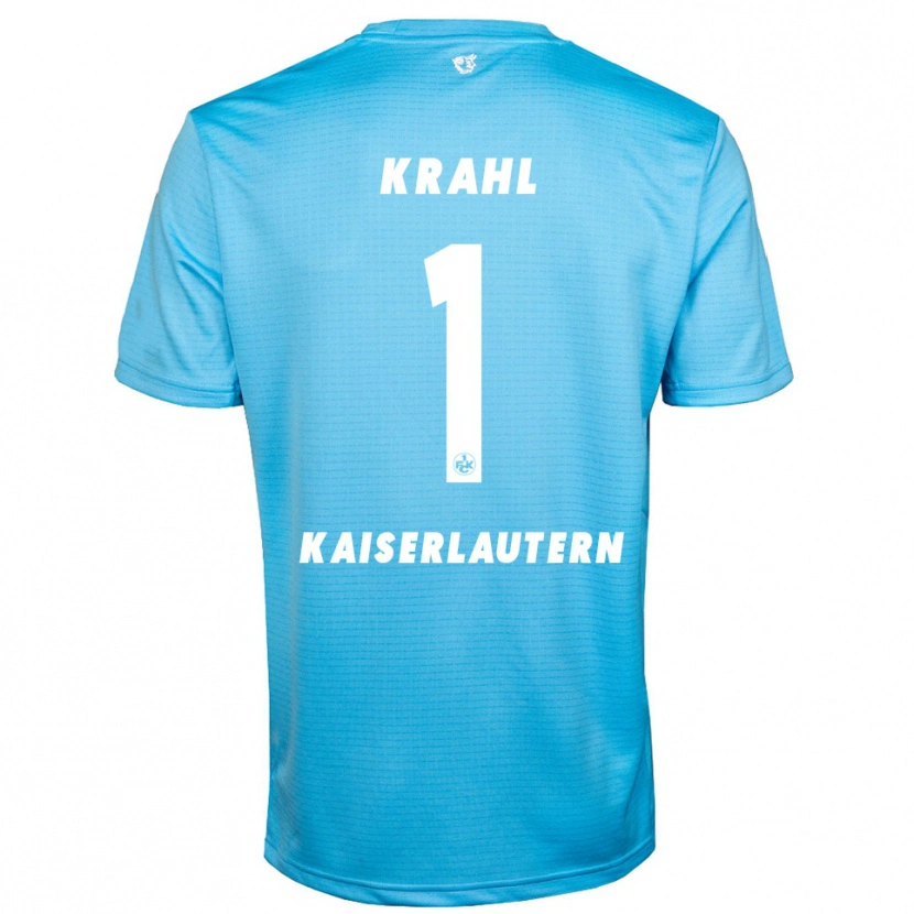 Danxen Hombre Camiseta Julian Krahl #1 Azul Cielo Blanco Portero Equipación 2025/26 La Camisa