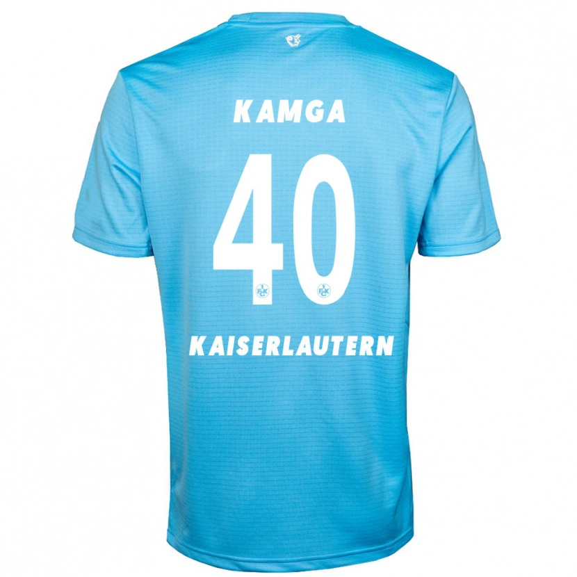 Danxen Hombre Camiseta Enis Kamga #40 Azul Cielo Blanco Portero Equipación 2025/26 La Camisa