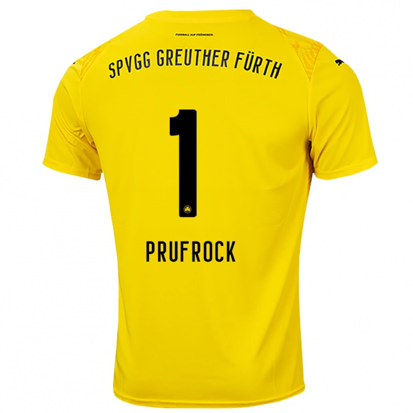 Danxen Hombre Camiseta Silas Prüfrock #1 Negro Amarillo Portero Equipación 2025/26 La Camisa