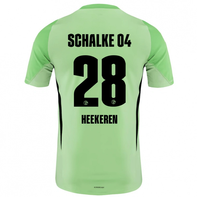 Danxen Hombre Camiseta Justin Heekeren #28 Negro Verde Claro Portero Equipación 2025/26 La Camisa