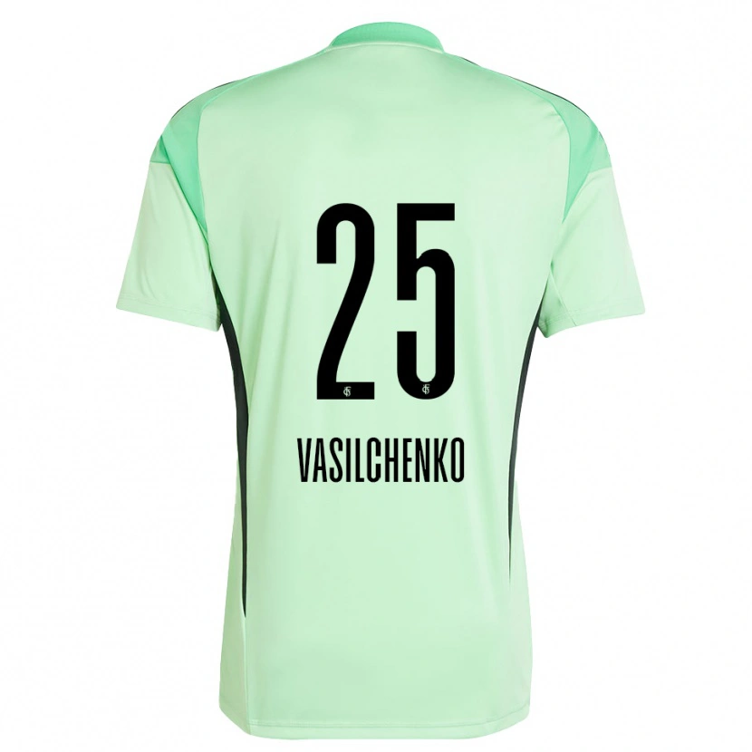 Danxen Hombre Camiseta Leonard Vasilchenko #25 Negro Verde Claro Portero Equipación 2025/26 La Camisa