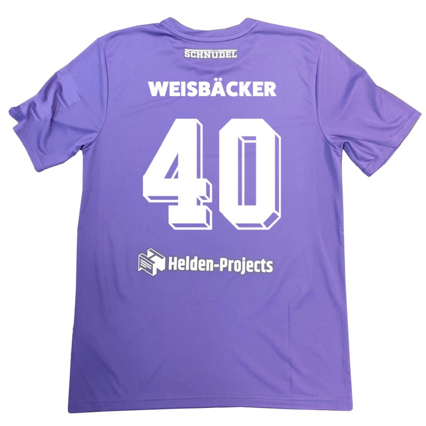 Danxen Hombre Camiseta Maximilian Weisbäcker #40 Blanco Púrpura Portero Equipación 2025/26 La Camisa