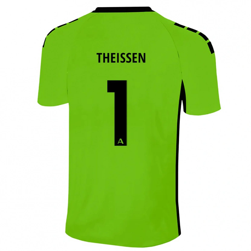 Danxen Hombre Camiseta Jarun Theißen #1 Negro Verde Césped Portero Equipación 2025/26 La Camisa