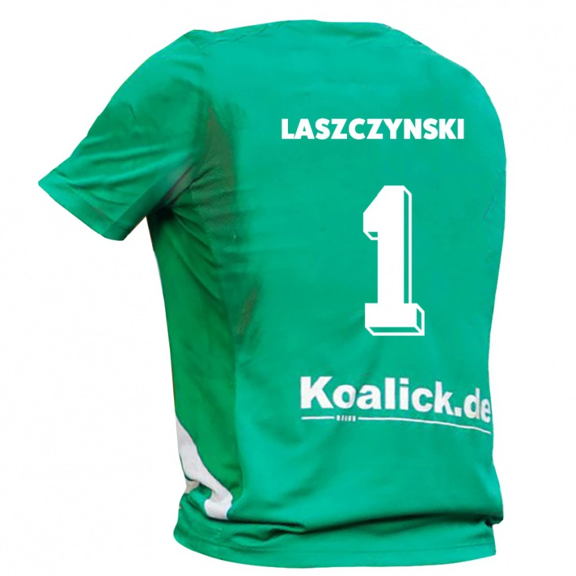 Danxen Hombre Camiseta Adam Laszczynski #1 Verde Blanco Portero Equipación 2025/26 La Camisa