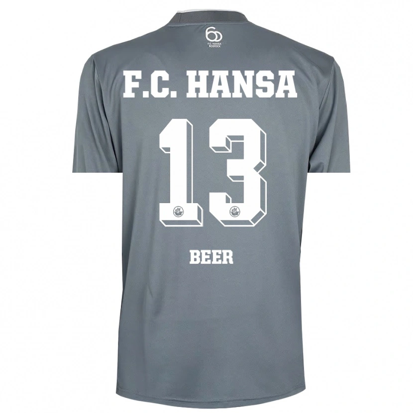 Danxen Hombre Camiseta Darian Beer #13 Gris Claro Blanco Portero Equipación 2025/26 La Camisa