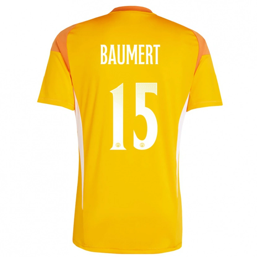 Danxen Hombre Camiseta Moritz Baumert #15 Blanco Naranja Portero Equipación 2025/26 La Camisa