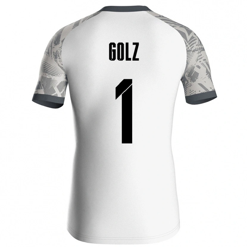 Danxen Hombre Camiseta Jakob Golz #1 Blanco Gris Portero Equipación 2025/26 La Camisa