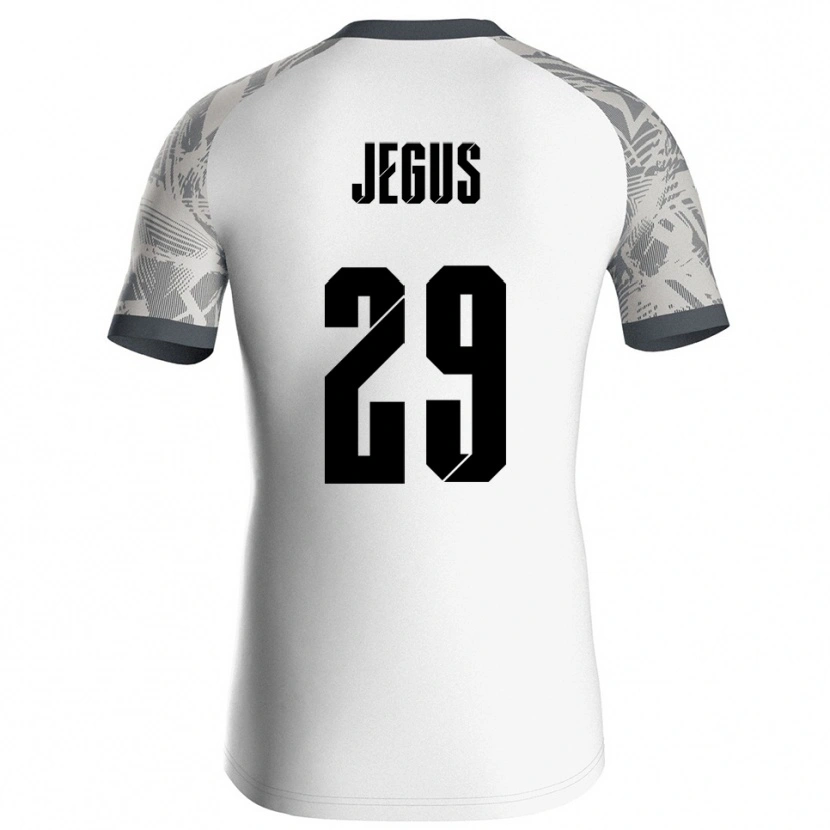 Danxen Hombre Camiseta Leonard Jegus #29 Blanco Gris Portero Equipación 2025/26 La Camisa