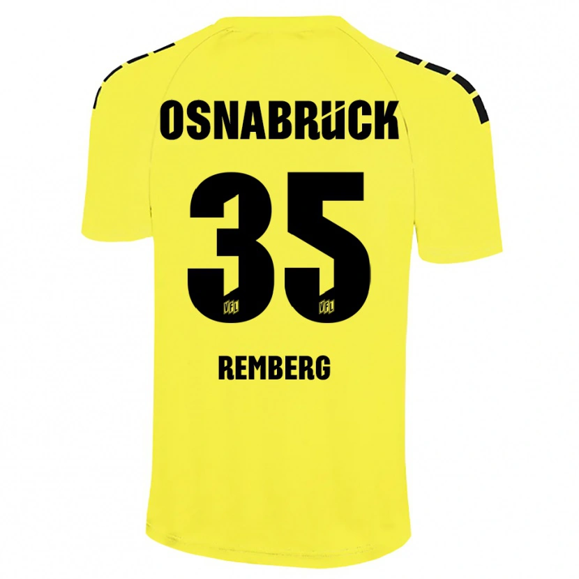 Danxen Hombre Camiseta Mats Remberg #35 Negro Amarillo Portero Equipación 2025/26 La Camisa