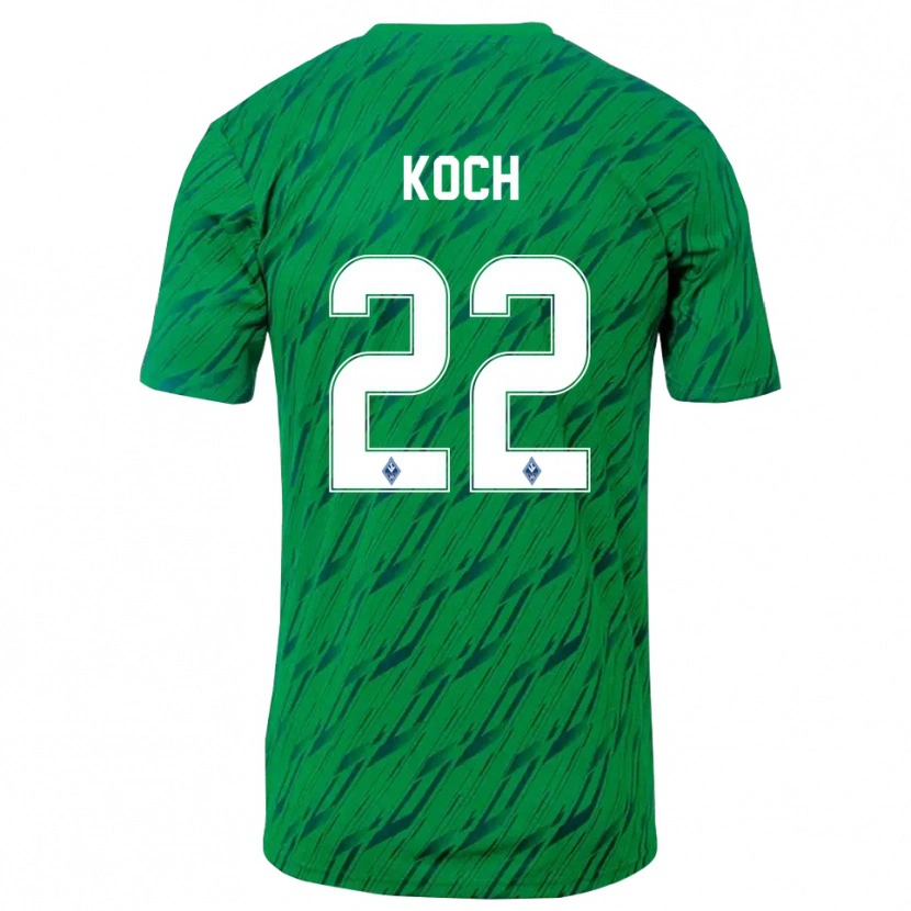 Danxen Hombre Camiseta Nico Koch #22 Verde Blanco Portero Equipación 2025/26 La Camisa