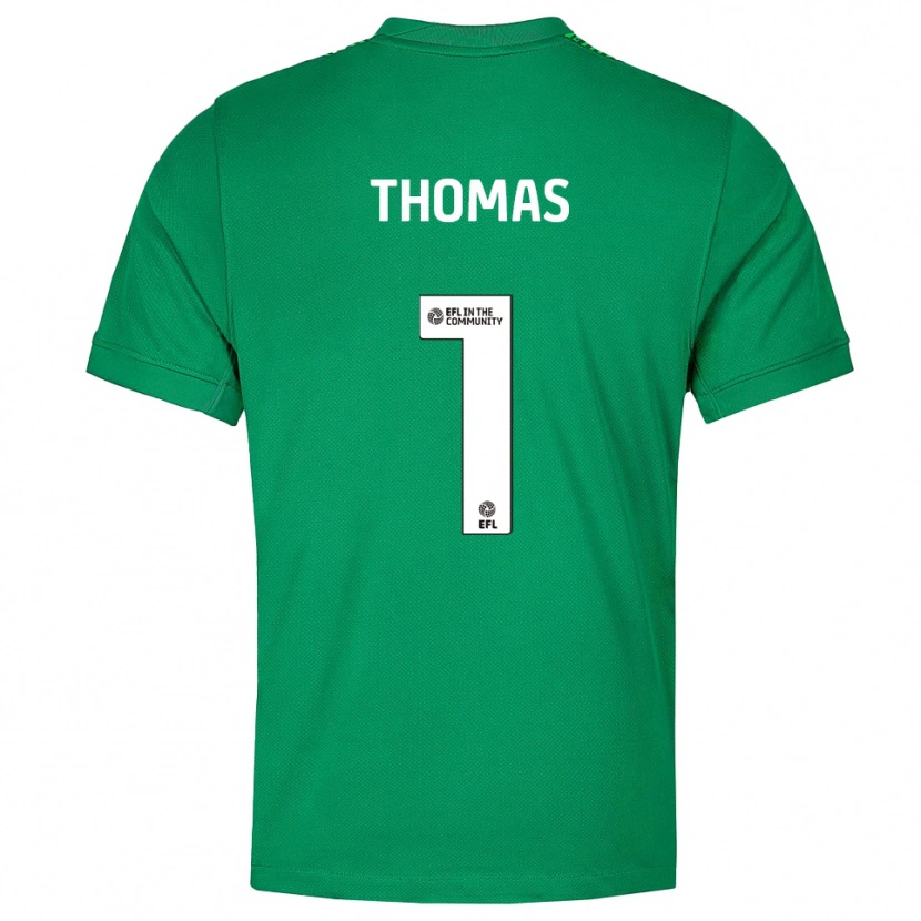 Danxen Hombre Camiseta Lucy Thomas #1 Verde Blanco Portero Equipación 2025/26 La Camisa