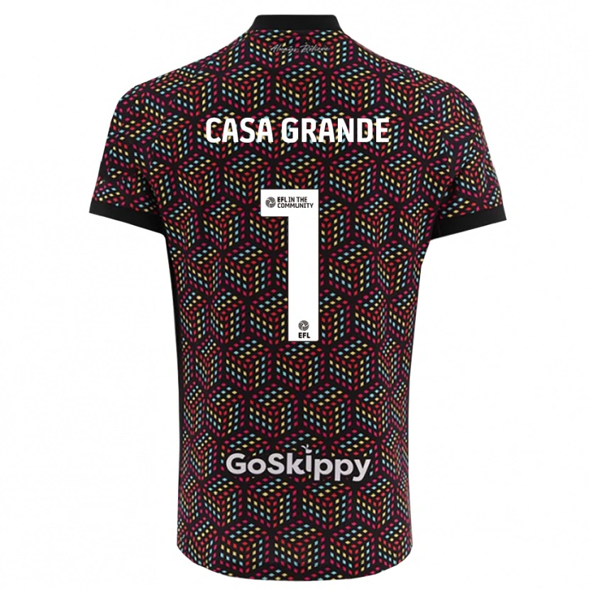 Danxen Hombre Camiseta Josey Casa-Grande #1 Negro Blanco Portero Equipación 2025/26 La Camisa
